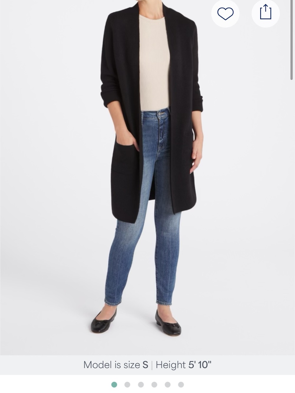 NWT Black Open-Front Long Cardigan